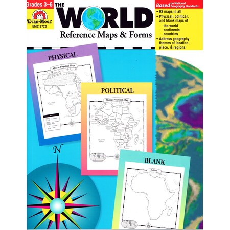 Evan-Moor Educational Publishers The World - Reference Maps + Forms Book, Teacher Resource 3720